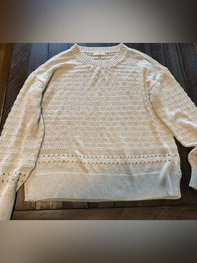 Maurices Cream Textured Crewneck Sweater